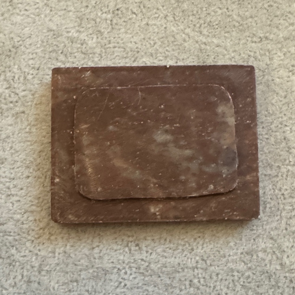 Vintage! Soapstone/Marble Trinket Box with Floral Inlay - Picture 6 of 15